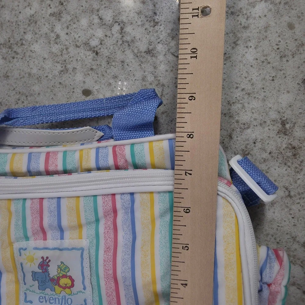 Vintage Evenflo Insulated Diaper Bag Pastel Rainbow Stripe Animal Pacesetter NWT